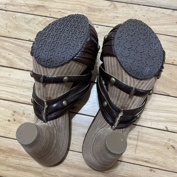 Frye Heel Platform Sandals Women 7M Brown Leather Strap Reese Multi Slide Boho 7 - Picture 4 of 16